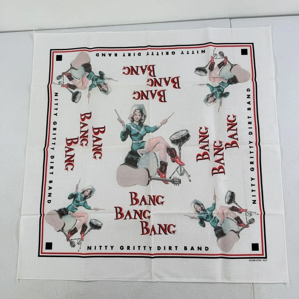 Vintage 1998 Nitty Gritty Dirt Band Bang Country Music Bandana Scarf 21